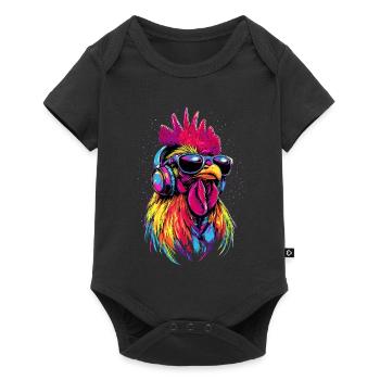 Coq Poulet Papa Poulailler Papa Poulet fermier Poulets - Body à manches courtes Premium Bébé - noir - Devant