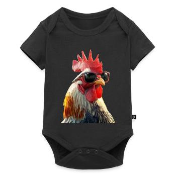 Coq Poulet Papa Poulailler Papa Poulet fermier Poulets - Body à manches courtes Premium Bébé - noir - Devant