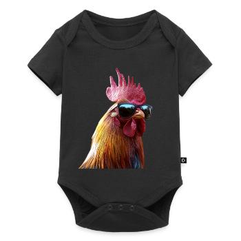 Coq Poulet Papa Poulailler Papa Poulet fermier Poulets - Body à manches courtes Premium Bébé - noir - Devant