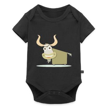 Cheerful illustration of a Tibetan cow. - Baby Premium short-sleeve bodysuit - black - Front