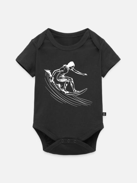 Surfen Mädchen - Baby Premium Kurzarmbody - Schwarz