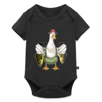 Pêche au canard pêcheur - Body à manches courtes Premium Bébé - noir - Devant