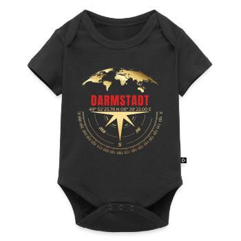 Koordinaten Darmstadt - Baby Premium Kurzarmbody - Schwarz - Vorne