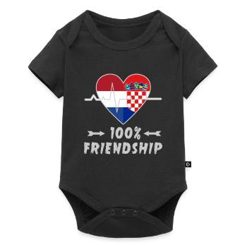 Netherlands and Croatia 100% friendship - Baby Premium short-sleeve bodysuit - black - Front
