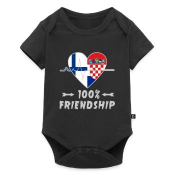 Finland and Croatia 100% friendship - Baby Premium short-sleeve bodysuit - black - Front