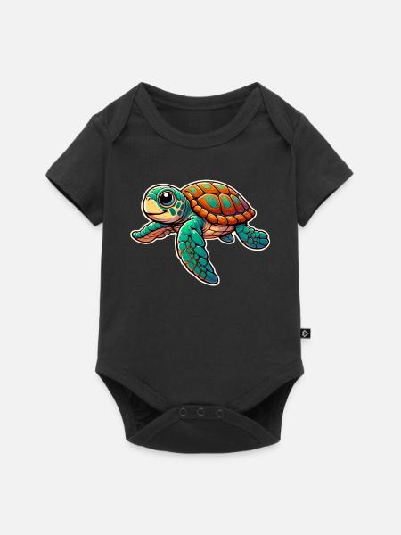 Schildkröte - Baby Premium Kurzarmbody - Schwarz