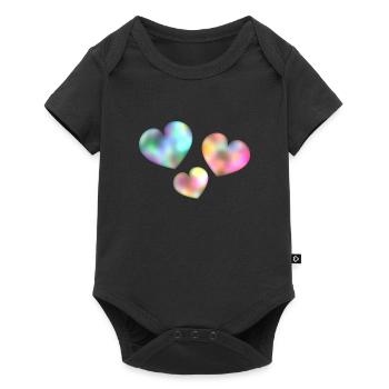 HERZ. PAAR. VALENTINSTAG. GERADE VERHEIRATET. Junggesellinnenabschied. - Baby Premium Kurzarmbody - Schwarz - Vorne
