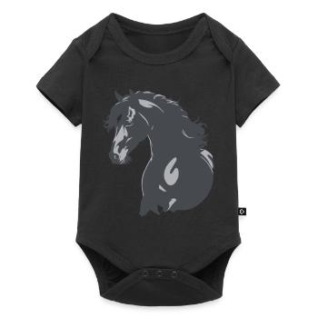 Rappe Pferd Silhouette - Baby Premium Kurzarmbody - Schwarz - Vorne