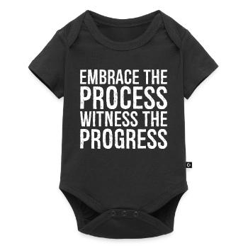 Embrassez le processus, observez les progrès - Body à manches courtes Premium Bébé - noir - Devant