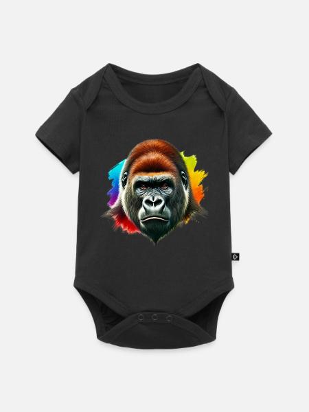 Gorilla - Baby Premium Kurzarmbody - Schwarz