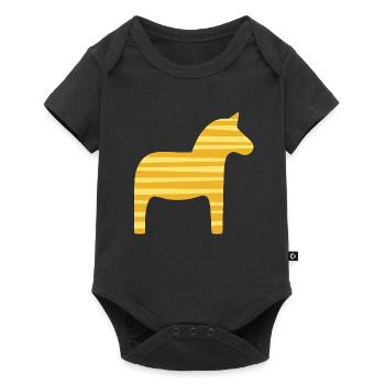 Dala Horse Stripes Sweden Scandinavian Xmas - Baby Premium short-sleeve bodysuit - black - Front