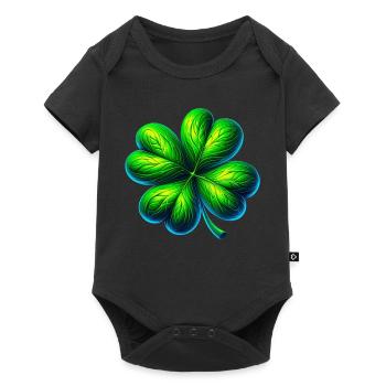 Four-leaf clover - Baby Premium short-sleeve bodysuit - black - Front