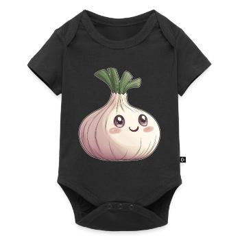 Knoblauch - Baby Premium Kurzarmbody - Schwarz - Vorne