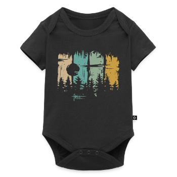 Retro Moon & Forest Design – Free Lettering & Nature - Baby Premium short-sleeve bodysuit - black - Front
