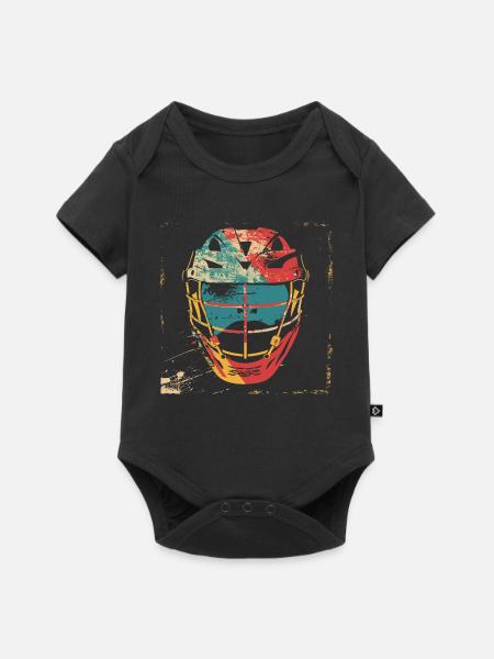 Oldschool Lacrosse Helm - Baby Premium Kurzarmbody - Schwarz