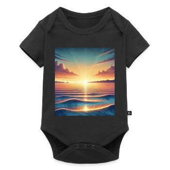 Magischer Sonnenaufgang am Horizont - Baby Premium Kurzarmbody - Schwarz - Vorne