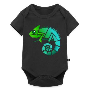 Chamäleon Illustration - Baby Premium Kurzarmbody - Schwarz - Vorne