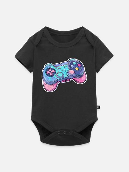 Game Controller Grafik - Baby Premium Kurzarmbody - Schwarz