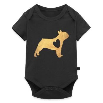 Pug Gold Dog Heart Pug Life Dog Love Fan Walk - Baby Premium short-sleeve bodysuit - black - Front