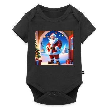 Cartoon Merry Christmas Saint Nicholas Gift - Baby Premium short-sleeve bodysuit - black - Front