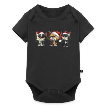 Grim Christmas Cats Trio Presents - Baby Premium short-sleeve bodysuit - black - Front