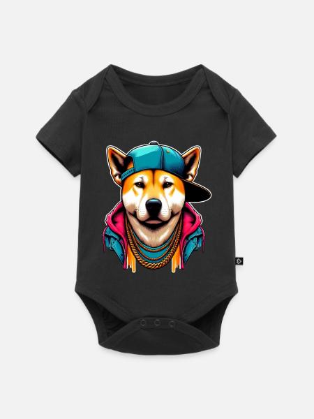 Hund - Baby Premium Kurzarmbody - Schwarz