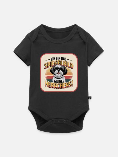 Shih Tzu Das Spiegelbild meines Herrchens Hund - Premium kortærmet baby-body  - sort
