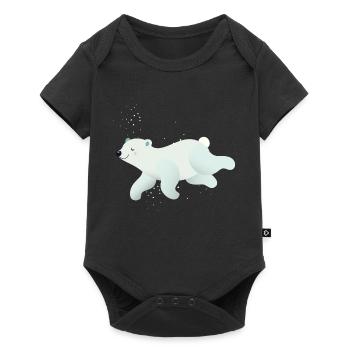 Swimming polar bear in soft shades - Baby Premium short-sleeve bodysuit - black - Front