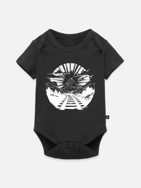 Eisenbahn Grafik - Baby Premium Kurzarmbody - Schwarz