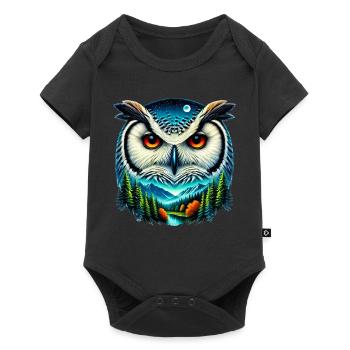 Owl - Baby Premium short-sleeve bodysuit - black - Front