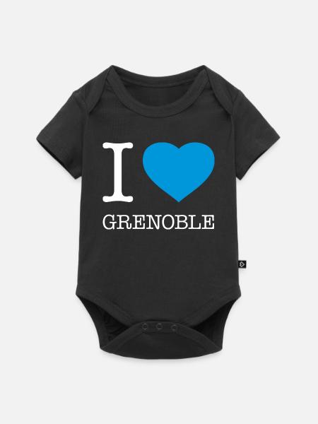 I LOVE GRENOBLE - Baby Premium Kurzarmbody - Schwarz