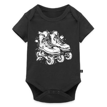 Croquis de patins à roulettes - Body à manches courtes Premium Bébé - noir - Devant