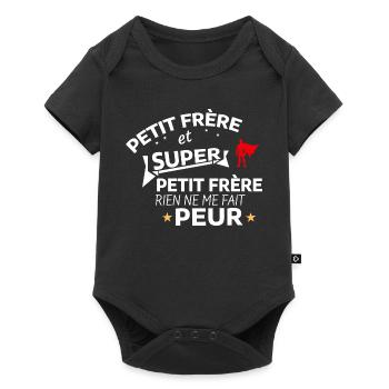 Humorous quote for heroic brother - Baby Premium short-sleeve bodysuit - black - Front