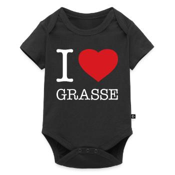 I LOVE GRASSE - Baby Premium short-sleeve bodysuit - black - Front