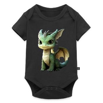 Dragon Little Green Baby Dragon Cute Dragon - Baby Premium short-sleeve bodysuit - black - Front