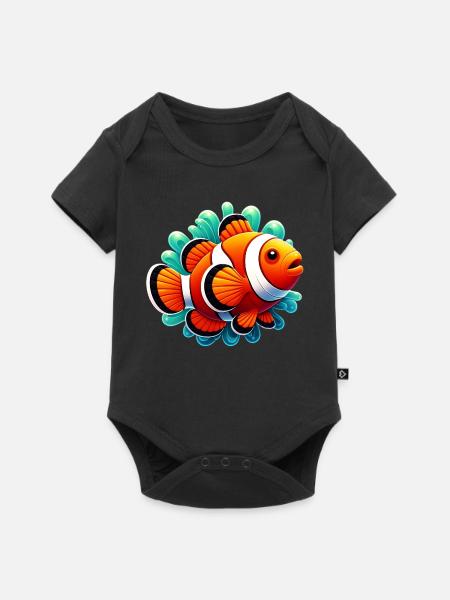 Clownfisch - Baby Premium Kurzarmbody - Schwarz