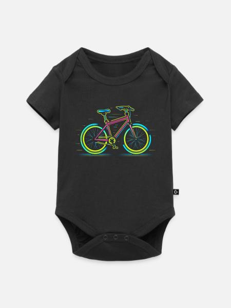 Rennrad Retrowave - Baby Premium Kurzarmbody - Schwarz