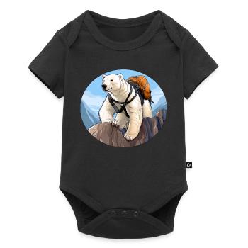 Polar Bear Hiking / Mountaineer Polar Bear - Baby Premium short-sleeve bodysuit - black - Front