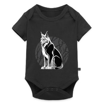 Luchs - Baby Premium Kurzarmbody - Schwarz - Vorne
