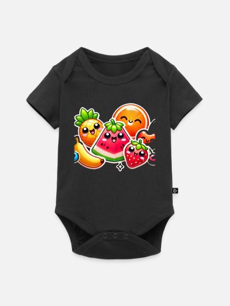 Style de fête aux fruits coloré - Body à manches courtes Premium Bébé - noir