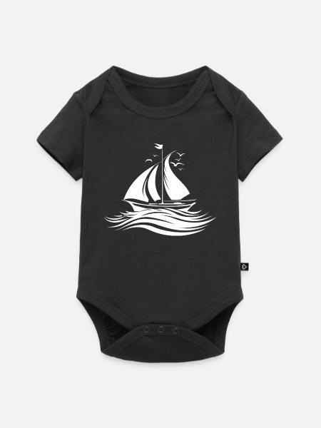 Segeln Skizze - Baby Premium Kurzarmbody - Schwarz