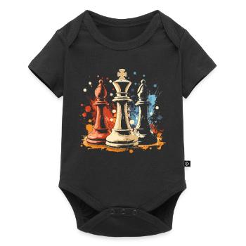Graffiti de l’évêque et du roi des échecs - Body à manches courtes Premium Bébé - noir - Devant