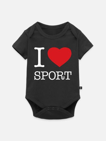 I LOVE SPORT - Baby Premium Kurzarmbody - Schwarz