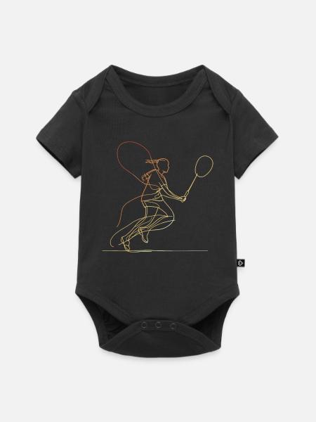 Badmintonspielerin Skizze - Baby Premium Kurzarmbody - Schwarz