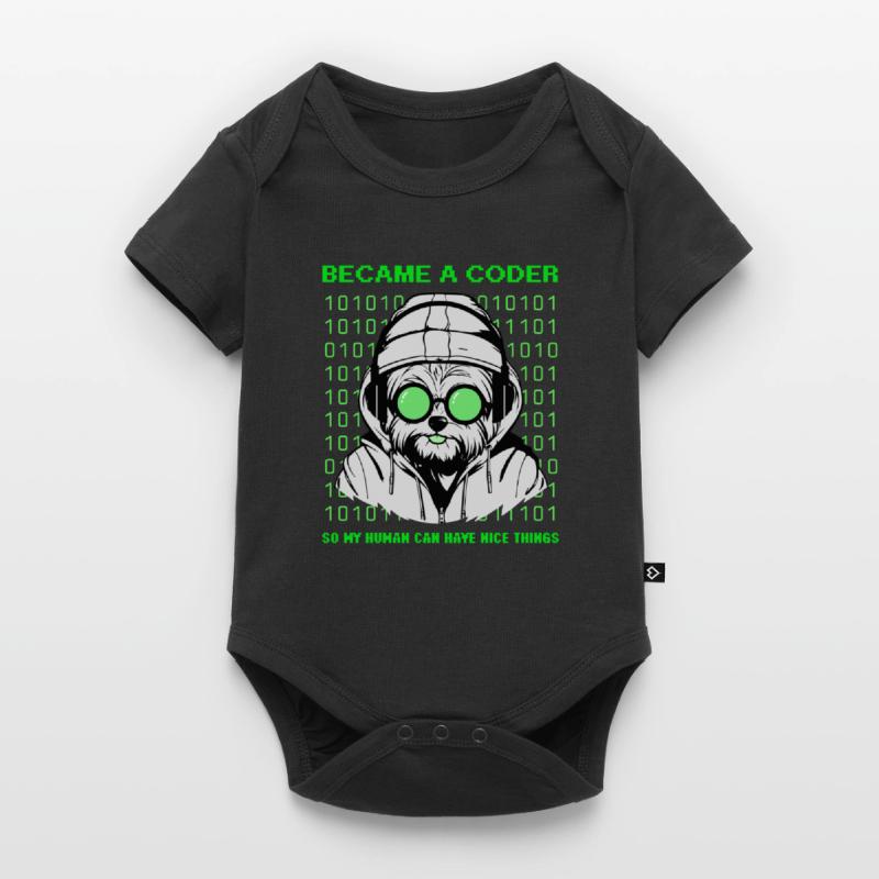 Became a Coder – Hacker Dog Binary Look Baby Premium short-sleeve bodysuit