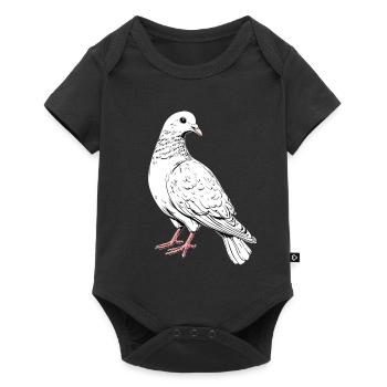 Pigeon Blanc Pigeon de ville Pigeon ramier Colombes blanches - Body à manches courtes Premium Bébé - noir - Devant