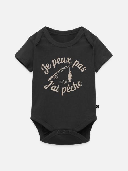 I can't I have Fishing - Baby Premium Kurzarmbody - Schwarz