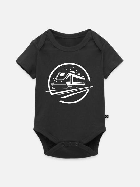 Zug Grafik - Baby Premium Kurzarmbody - Schwarz
