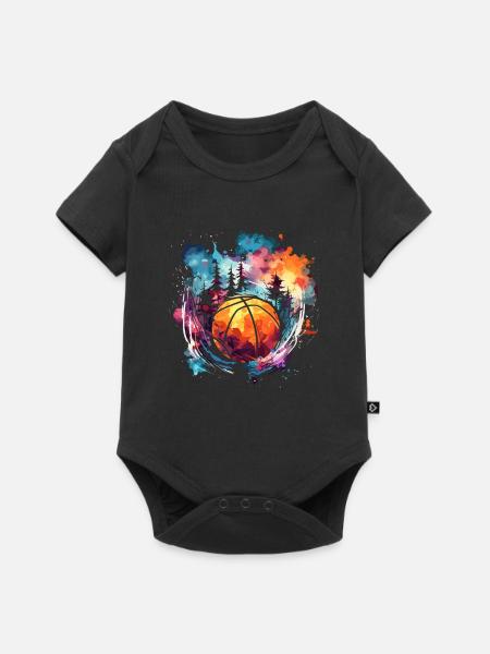 Basketball Artwork - Baby Premium Kurzarmbody - Schwarz