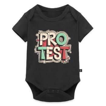 Protest aber bunt | Cooles Streetwear-Typo-Shirt - Baby Premium Kurzarmbody - Schwarz - Vorne